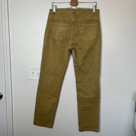 J. McLaughlin Womens Khaki Mustard Yellow Causal Pants Size 31 Slim Fit - Picture 2 of 13